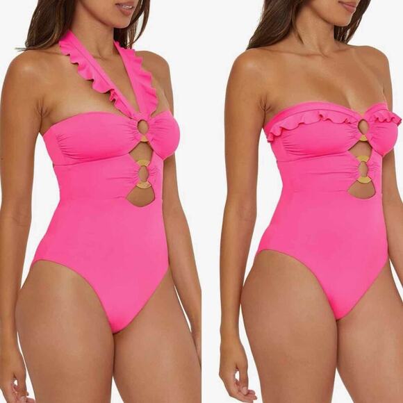 Soluna Swim Standard Buckle Up One Piece Bandeau Swimsuit Size XL - Picture 4 of 11